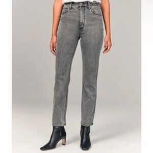 Abercrombie Curve Love Ultra High Rise Ankle Straight Jean. Size 29, 8R. Grey
